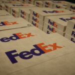 Fedex delivery box pack 3d illustration.