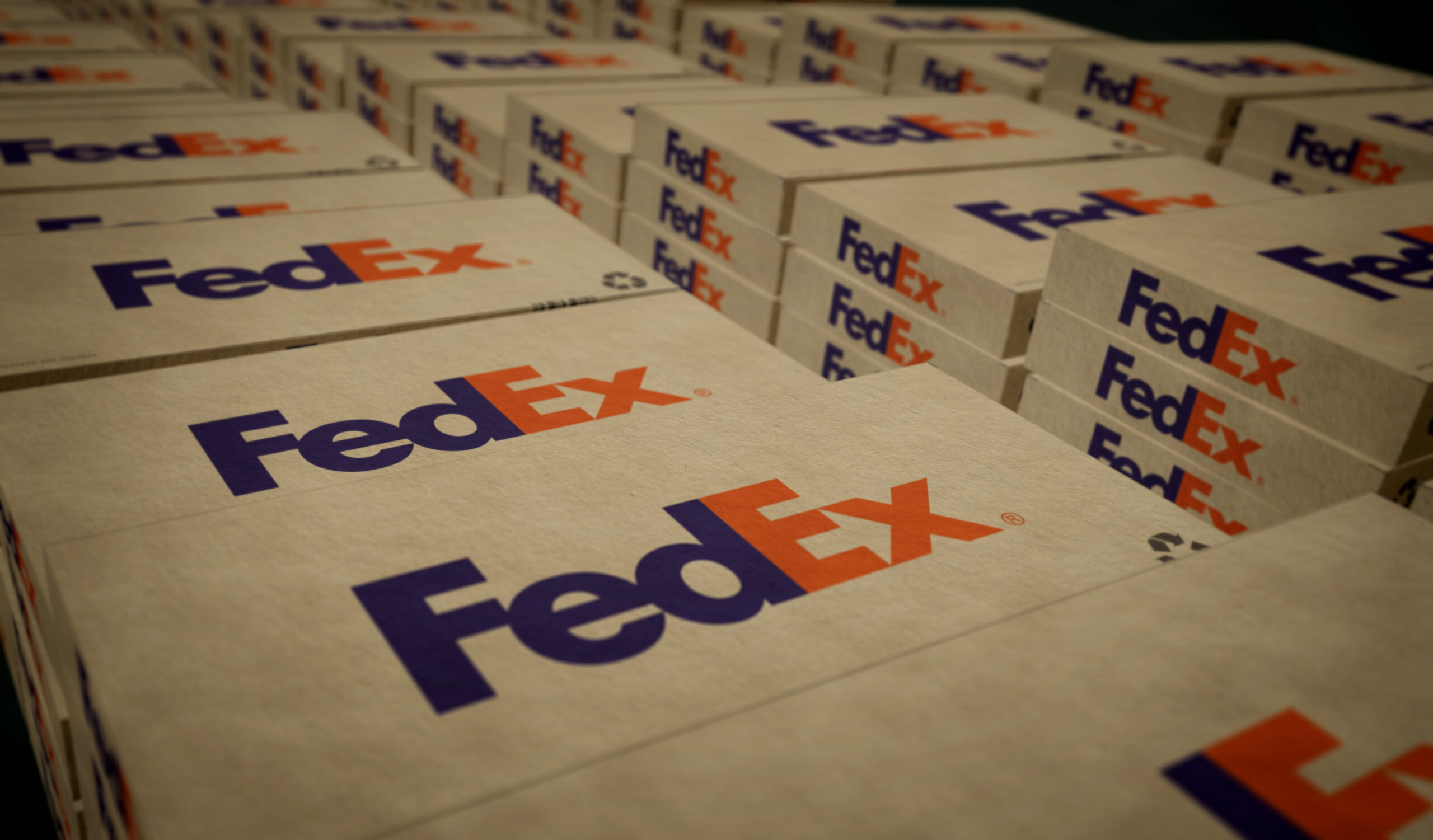 Fedex delivery box pack 3d illustration.
