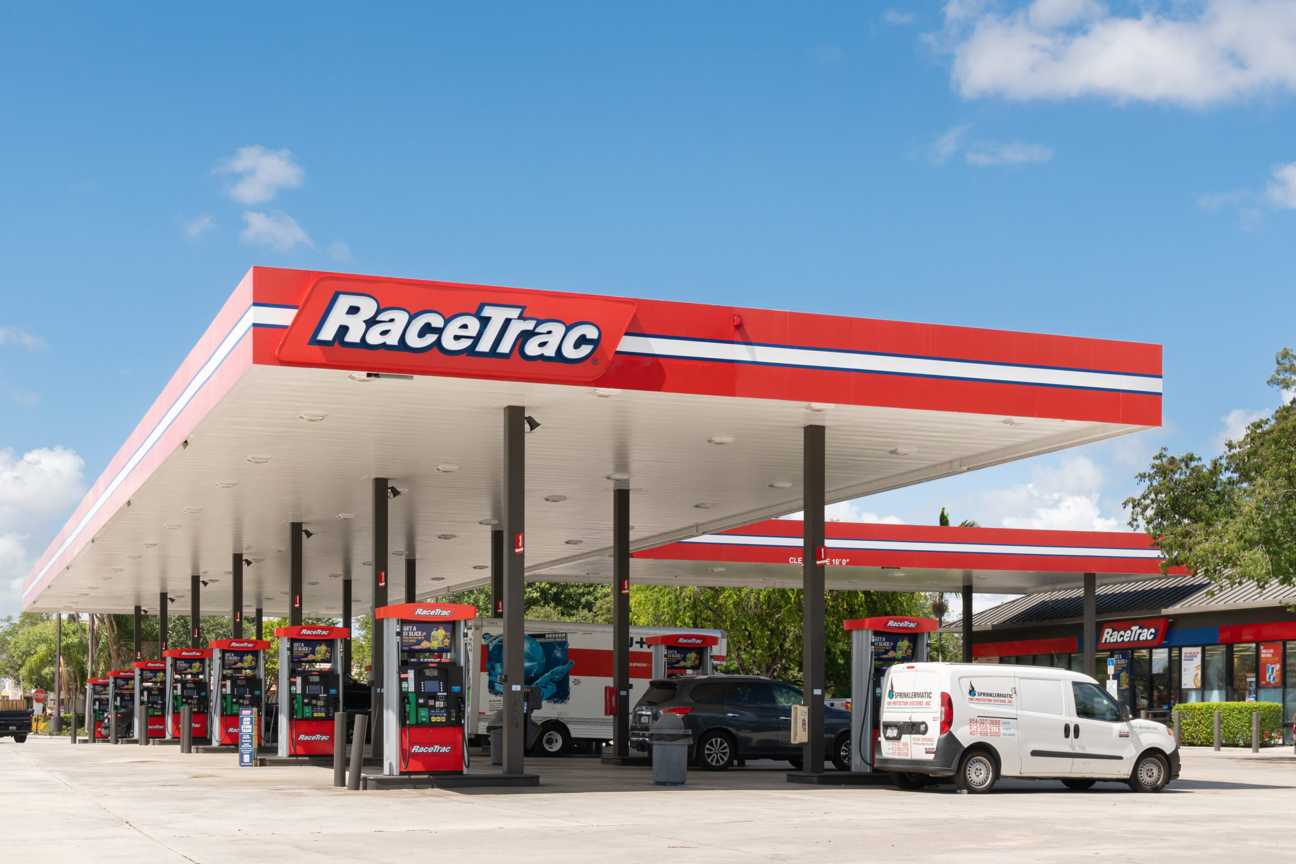 RaceTrac Gas Station Exterior and Logo
