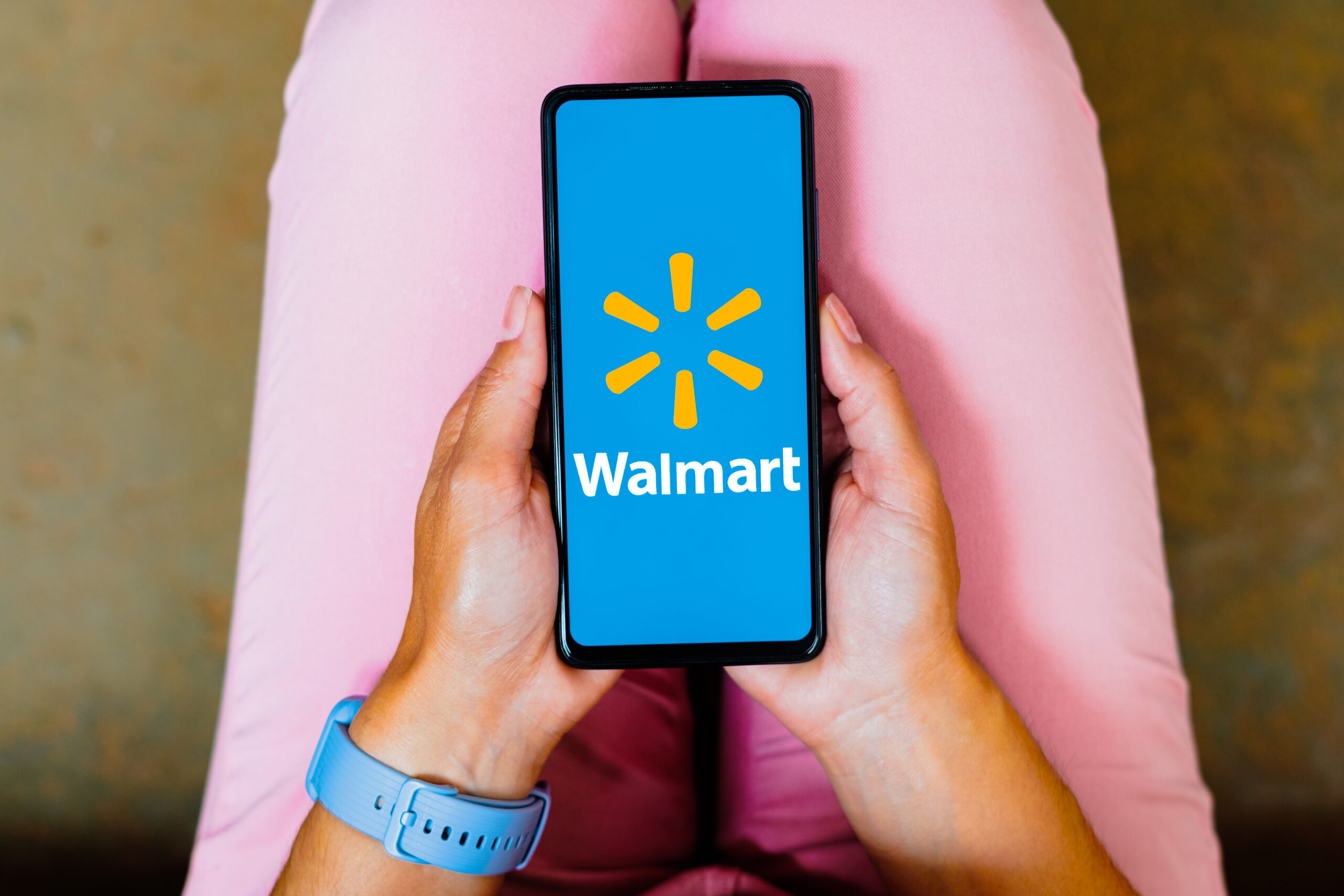 Walmart app on smartphone