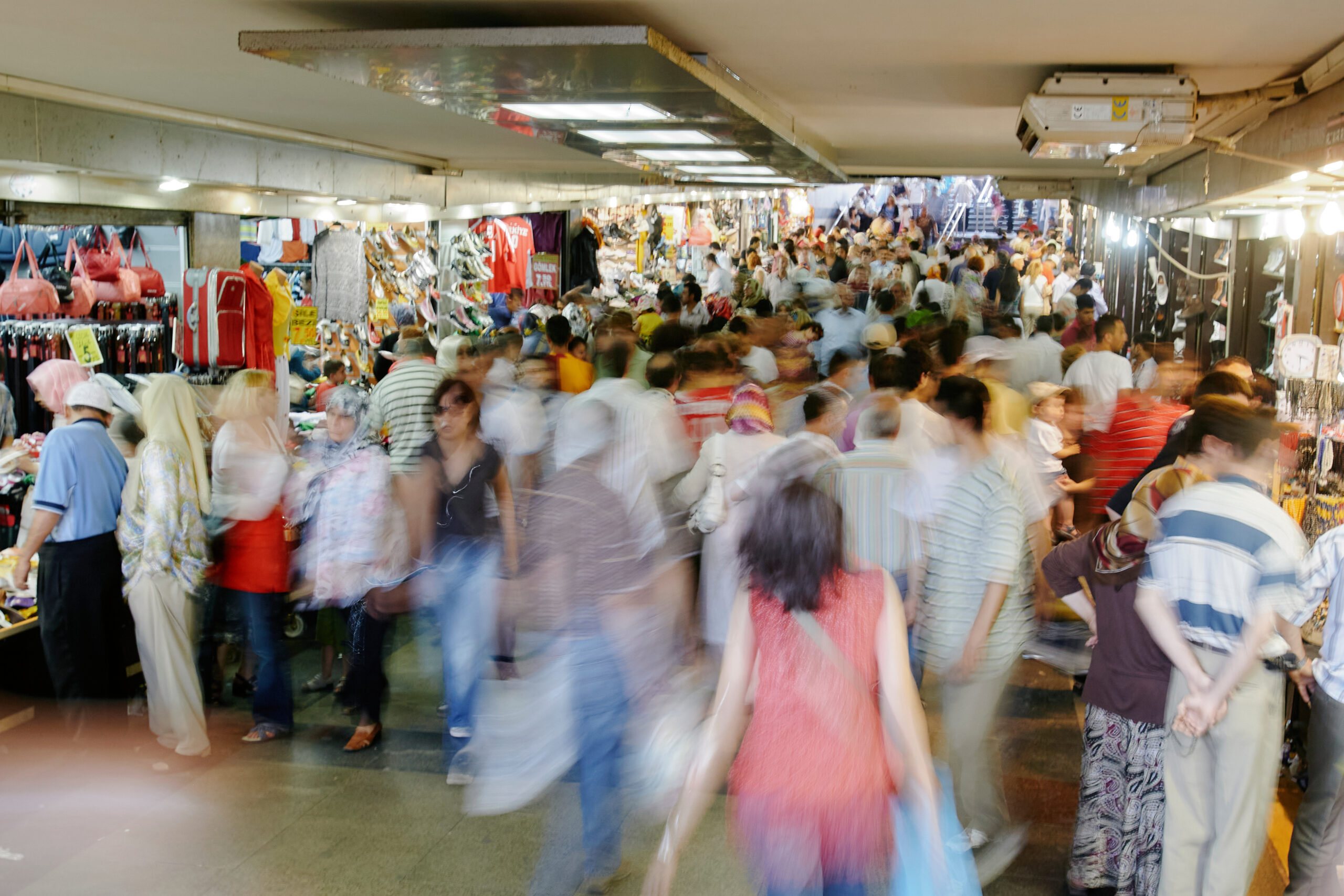 Crowded retail store.