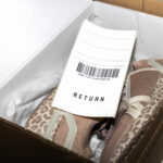 Ecommerce return label prepared for shipment