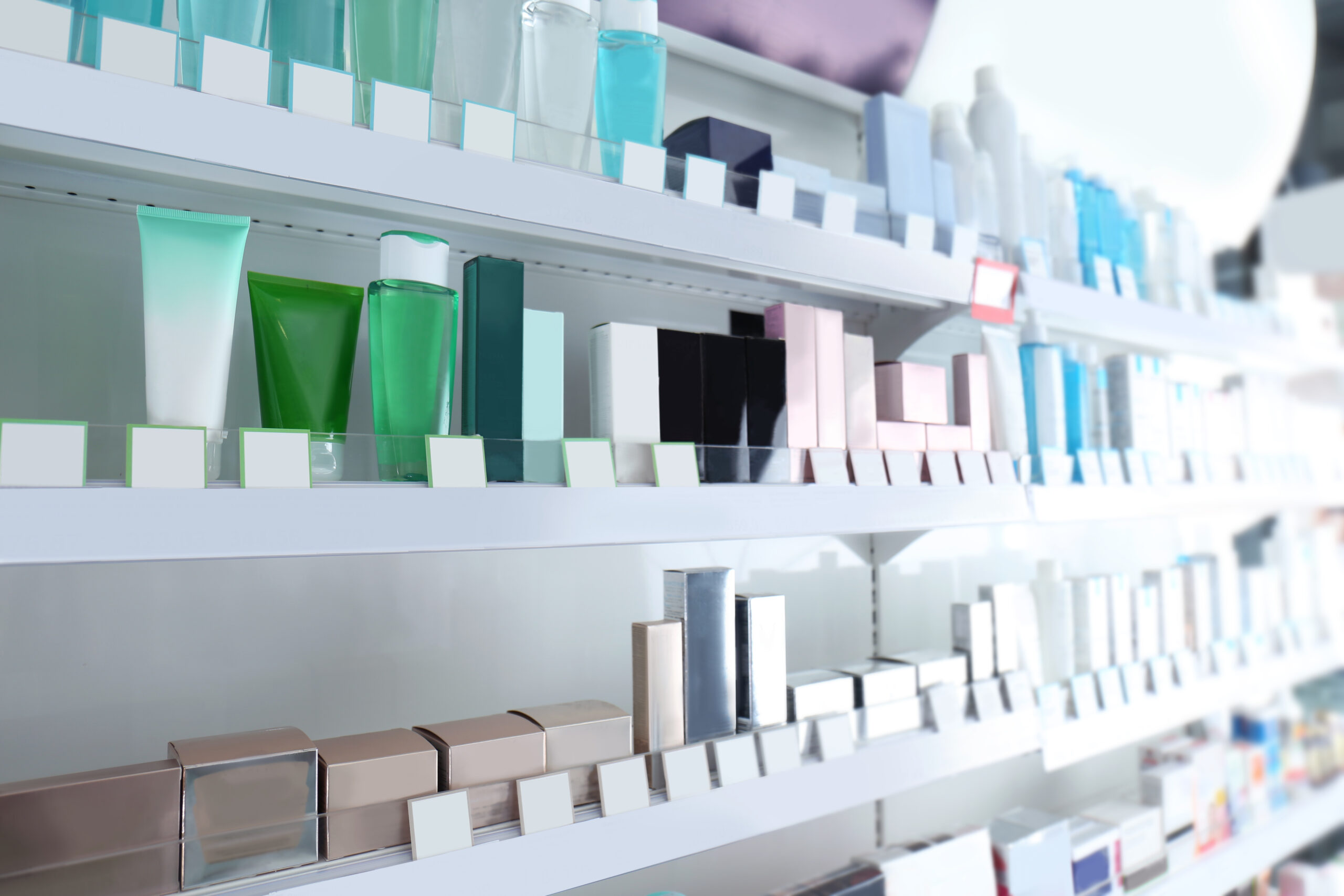 Various products on shelves at store