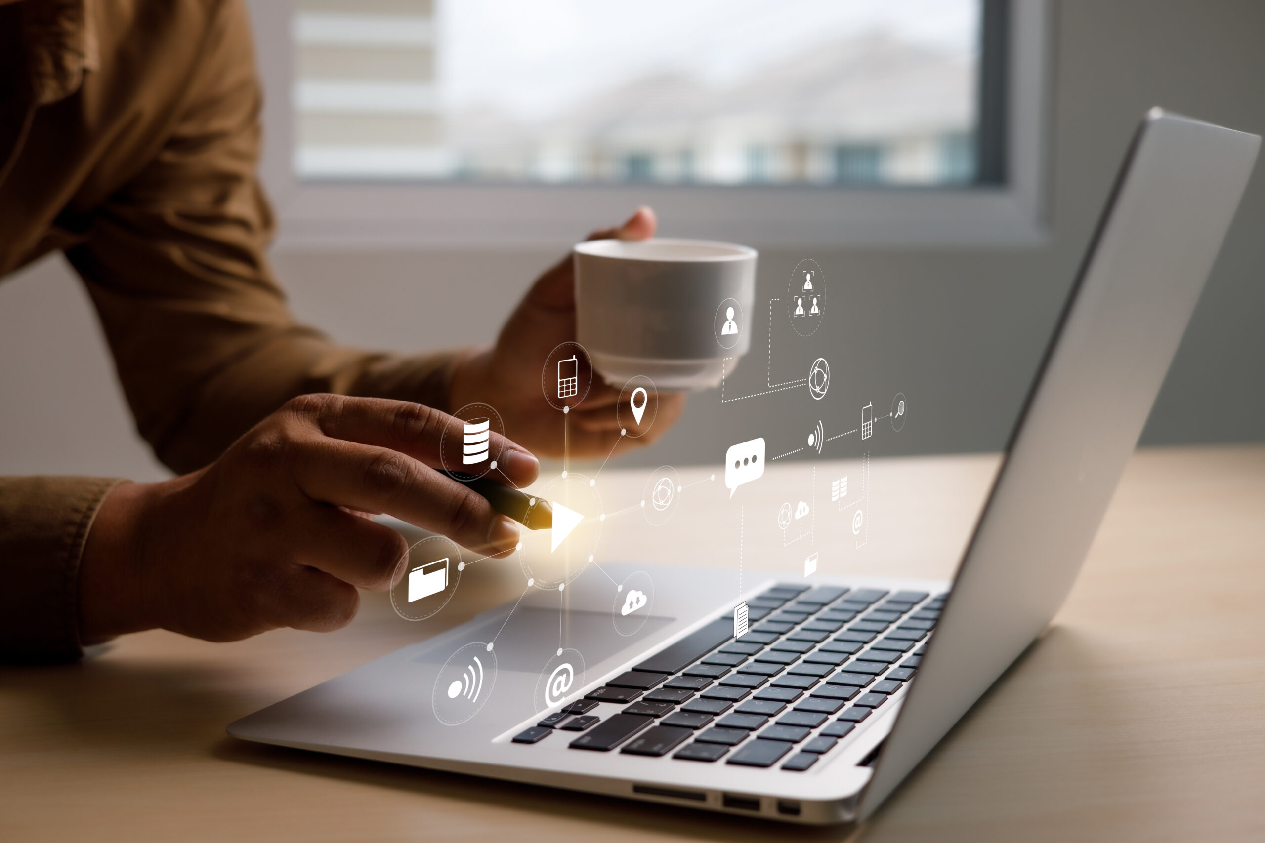 search on internet businessman